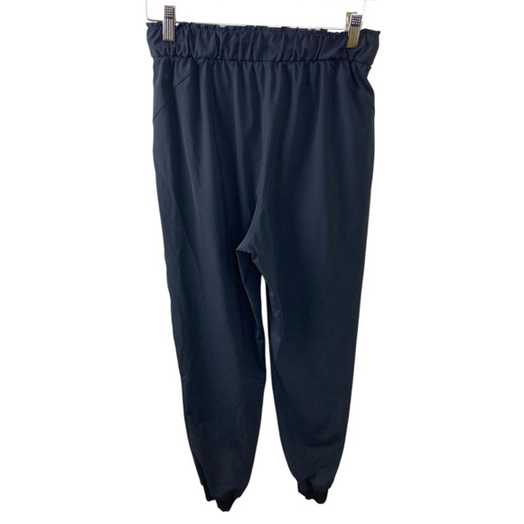 Lululemon Stretch High Rise Jogger Pants Black Drawstring Size 6 Full Length - Picture 2 of 3